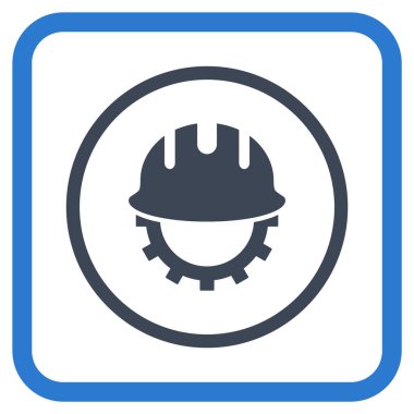 Geliştirme işçisi vektör simgesi bir çerçeve içinde