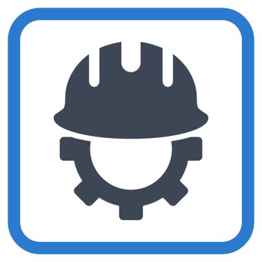 Geliştirme işçisi vektör simgesi bir çerçeve içinde