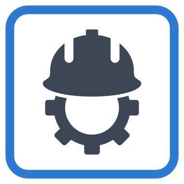 Geliştirme kask vektör simgesi bir çerçeve içinde