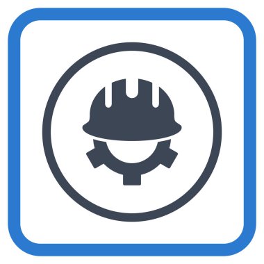 Geliştirme kask vektör simgesi bir çerçeve içinde