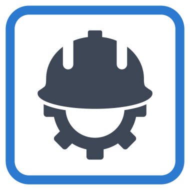 Geliştirme kask vektör simgesi bir çerçeve içinde