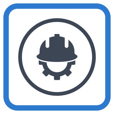 Geliştirme kask vektör simgesi bir çerçeve içinde