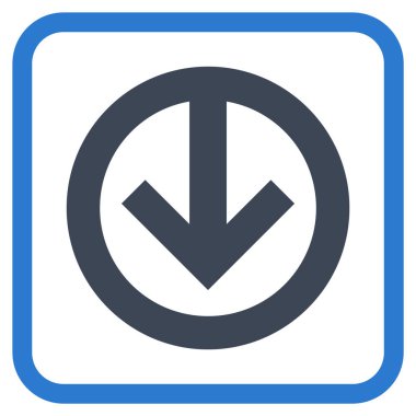 Vektör simgesi bir çerçeve içinde aşağı yön