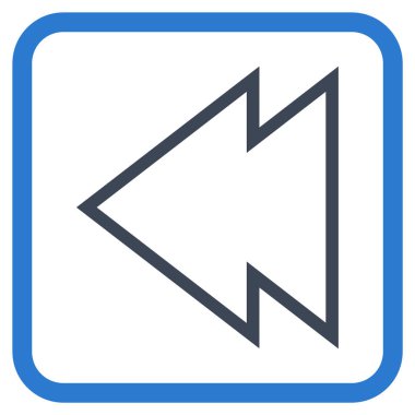 Yön sol vektör simgesi bir çerçeve içinde