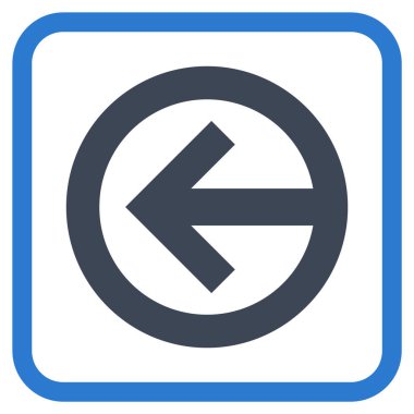 Yön sol vektör simgesi bir çerçeve içinde