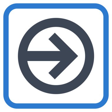 Yöne doğru vektör simgesi bir çerçeve içinde