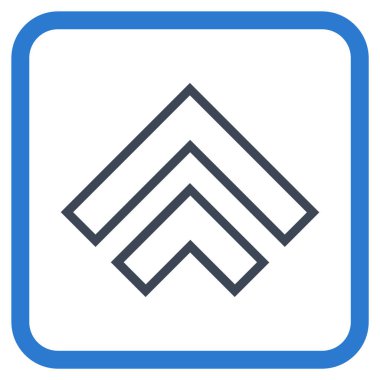 Yön yukarı vektör simgesi bir çerçeve içinde