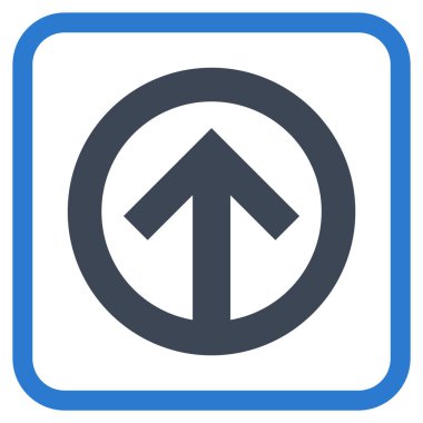 Yön yukarı vektör simgesi bir çerçeve içinde