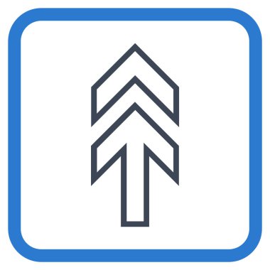 Yön yukarı vektör simgesi bir çerçeve içinde