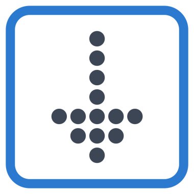 Vektör simgesi bir çerçeve içinde aşağı noktalı ok