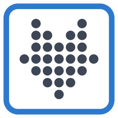 Vektör simgesi bir çerçeve içinde aşağı noktalı ok