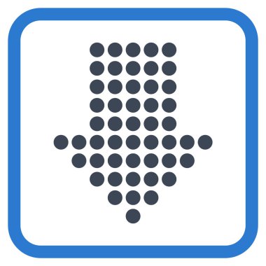 Vektör simgesi bir çerçeve içinde aşağı noktalı ok