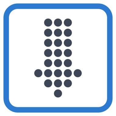 Vektör simgesi bir çerçeve içinde aşağı noktalı ok