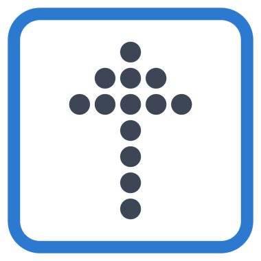 Vektör simgesi bir çerçeve içinde yukarı noktalı ok