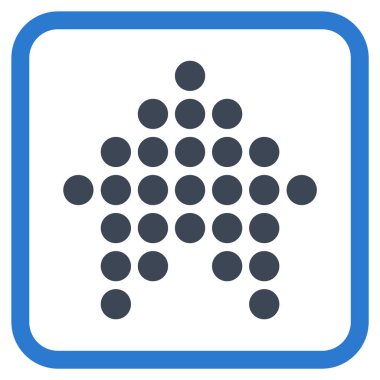 Vektör simgesi bir çerçeve içinde yukarı noktalı ok