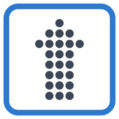 Vektör simgesi bir çerçeve içinde yukarı noktalı ok