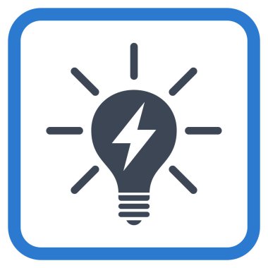 Elektrik ışık ampul vektör simgesi bir çerçeve içinde