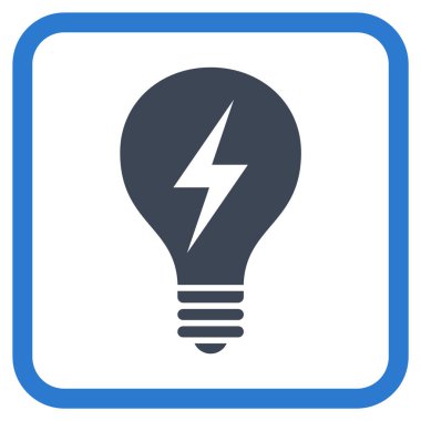 Elektrikli ampul vektör simgesi bir çerçeve içinde