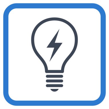 Elektrikli ampul vektör simgesi bir çerçeve içinde
