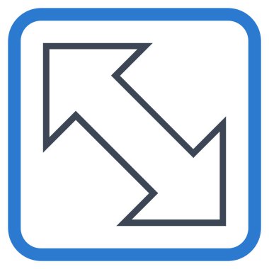 Exchange çapraz vektör simgesi bir çerçeve içinde