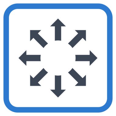 Genişletin okları vektör simgesi bir çerçeve içinde