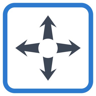 Genişletin okları vektör simgesi bir çerçeve içinde