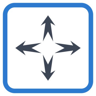 Genişletin okları vektör simgesi bir çerçeve içinde