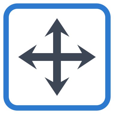 Genişletin okları vektör simgesi bir çerçeve içinde