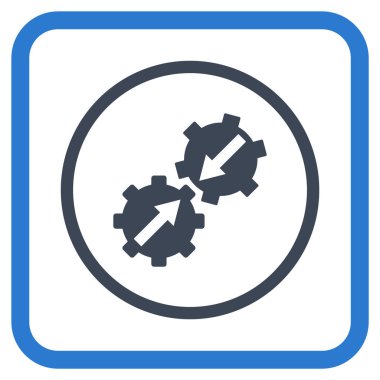 Dişli Tümleştirme vektör simgesi bir çerçeve içinde