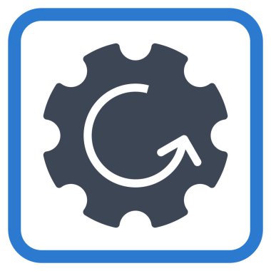 Dişli döndürme vektör simgesi bir çerçeve içinde