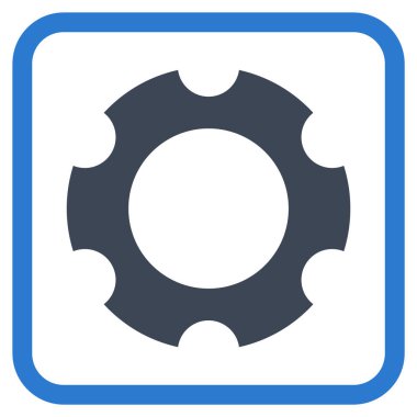 Dişli vektör simgesi bir çerçeve içinde