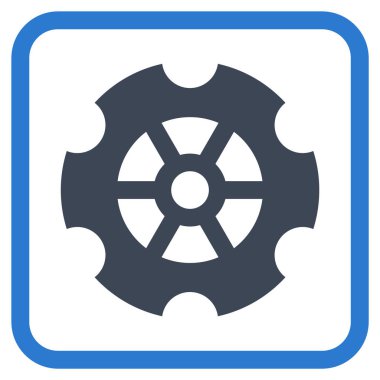 Dişli vektör simgesi bir çerçeve içinde