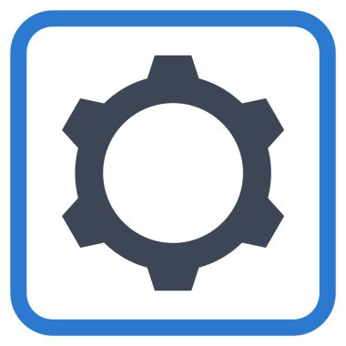 Dişli vektör simgesi bir çerçeve içinde