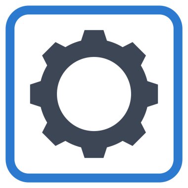 Dişli vektör simgesi bir çerçeve içinde