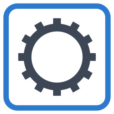 Dişli vektör simgesi bir çerçeve içinde