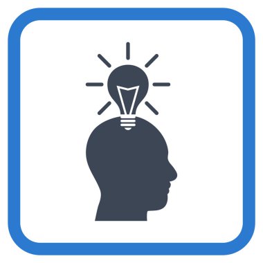 Dahi ampul vektör simgesi bir çerçeve içinde