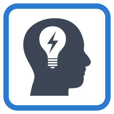 Kafası ampul vektör simgesi bir çerçeve içinde