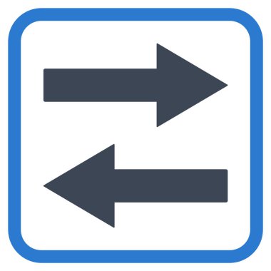 Yatay Çevir ok simge bir çerçeve içinde vektör