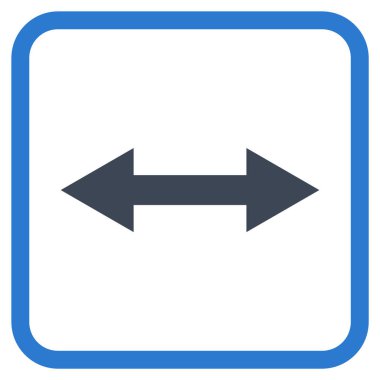 Yatay Çevir vektör simgesi bir çerçeve içinde