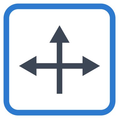 Kavşak yön vektör simgesi bir çerçeve içinde