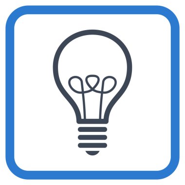 Lamba ampul vektör simgesi bir çerçeve içinde