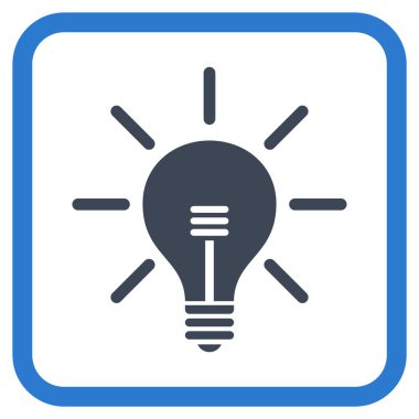 Ampul vektör simgesi bir çerçeve içinde