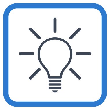 Ampul vektör simgesi bir çerçeve içinde