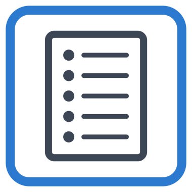 Liste sayfa vektör simgesi bir çerçeve içinde