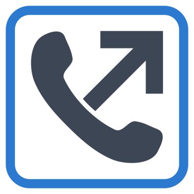 Giden arama vektör simgesi bir çerçeve içinde