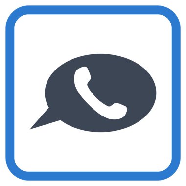 Telefon iletisi vektör simgesi bir çerçeve içinde
