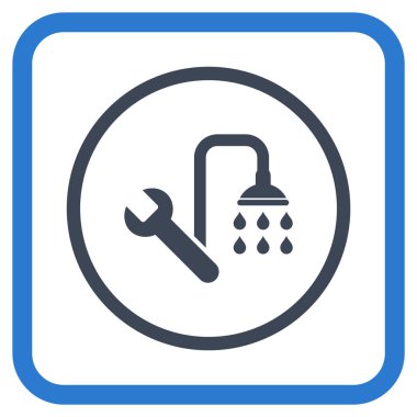 Sıhhi tesisat vektör simgesi bir çerçeve içinde