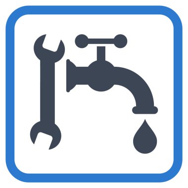 Sıhhi tesisat vektör simgesi bir çerçeve içinde