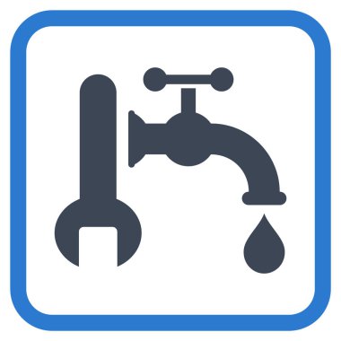 Sıhhi tesisat vektör simgesi bir çerçeve içinde