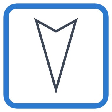 İşaretçi vektör simgesi bir çerçeve içinde aşağı